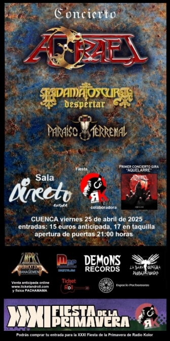 Azrael + La Dama Oscura + Paraiso Terrenal en Cuenca